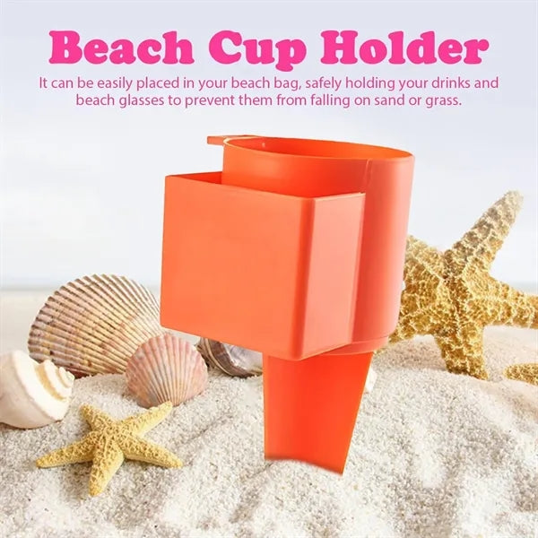 Sand Beach Cup Holder with Pocket