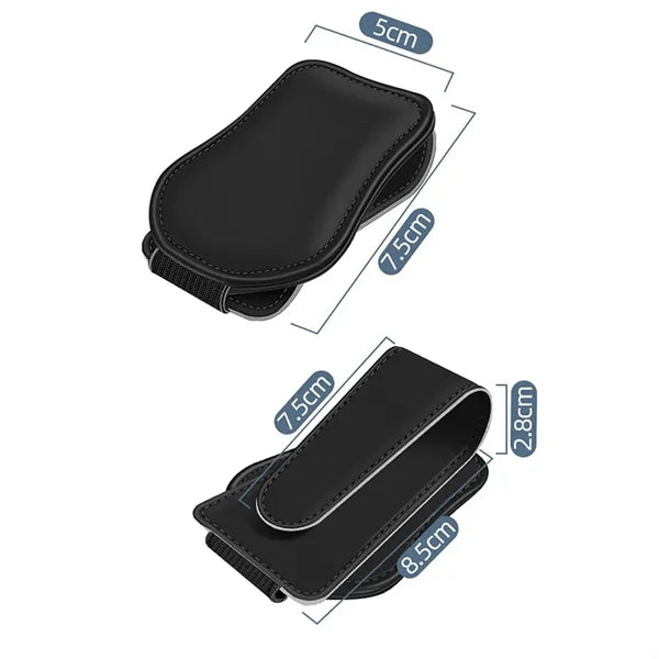 Magnetic Leather Sunglasses Holder for Car Visor