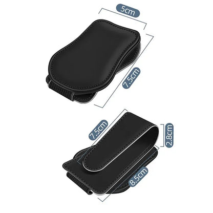 Magnetic Leather Sunglasses Holder for Car Visor