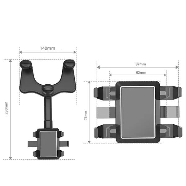 Rearview Mirror Phone Holder