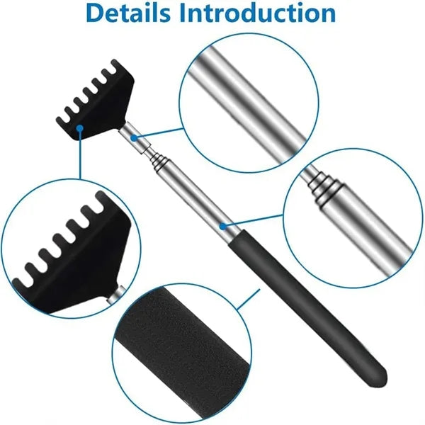 Extendable Metal Back Scratchers with Rubber Handles