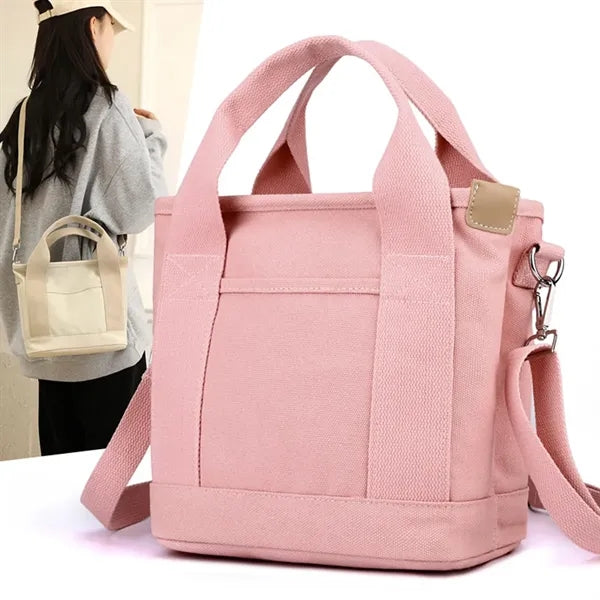 Women's Canvas Tote Handbag-Casual Shoulder & Crossbody