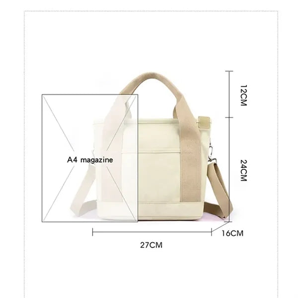 Women's Canvas Tote Handbag-Casual Shoulder & Crossbody