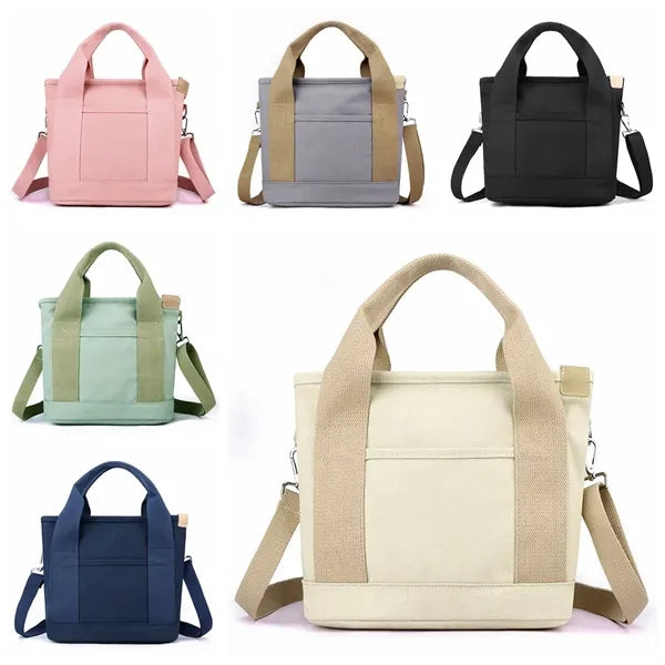 Women's Canvas Tote Handbag-Casual Shoulder & Crossbody