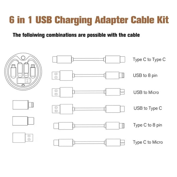 Bamboo Multi USB Adapter Kit Pocket Cable