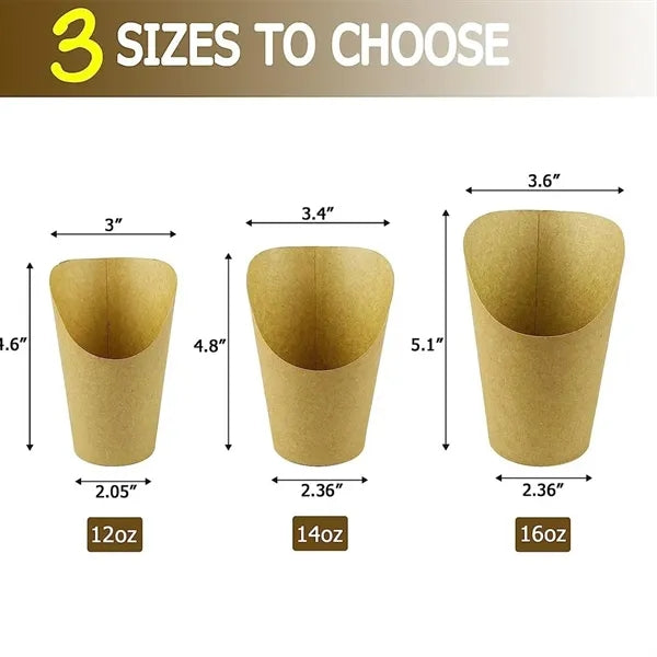 Custom Disposable Paper French Fry Cups