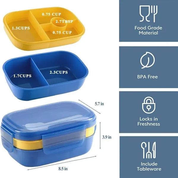 Large Capacity Lunch Box with Utensil Set
