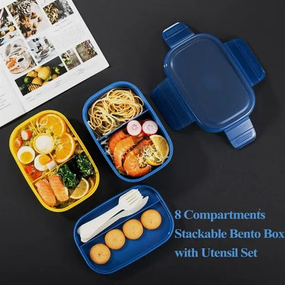Large Capacity Lunch Box with Utensil Set