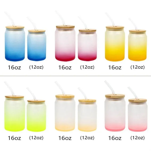 16 oz Bamboo Lid Glass Can