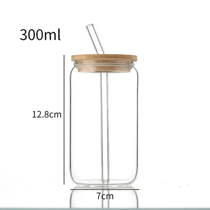 16 oz Bamboo Lid Glass Can