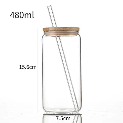 16 oz Bamboo Lid Glass Can