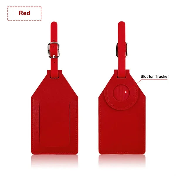 Premium PU Leather Luggage Tags with Tracker Slot