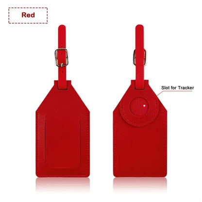 Premium PU Leather Luggage Tags with Tracker Slot
