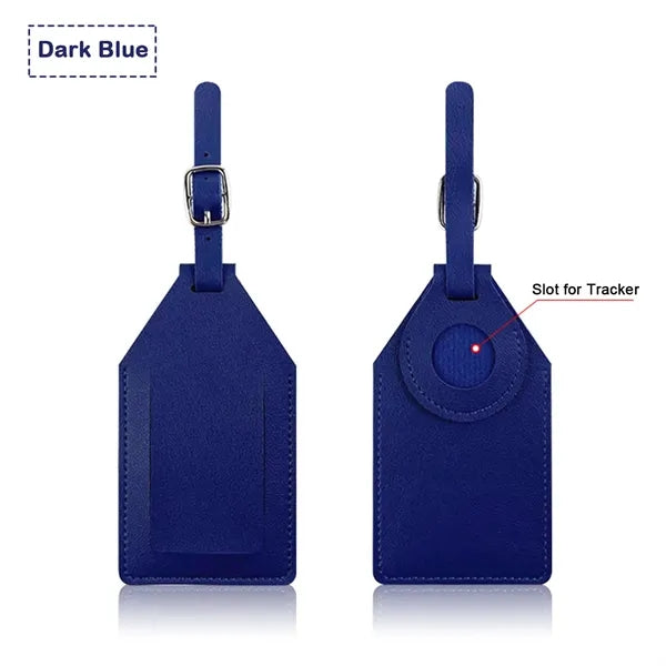 Premium PU Leather Luggage Tags with Tracker Slot