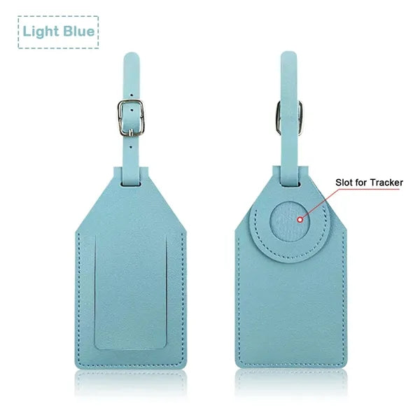 Premium PU Leather Luggage Tags with Tracker Slot