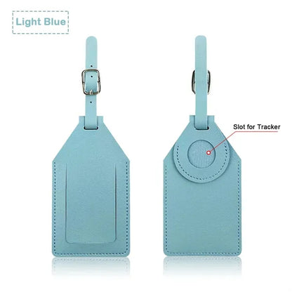 Premium PU Leather Luggage Tags with Tracker Slot