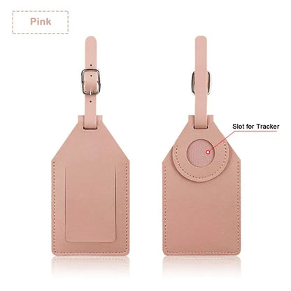 Premium PU Leather Luggage Tags with Tracker Slot