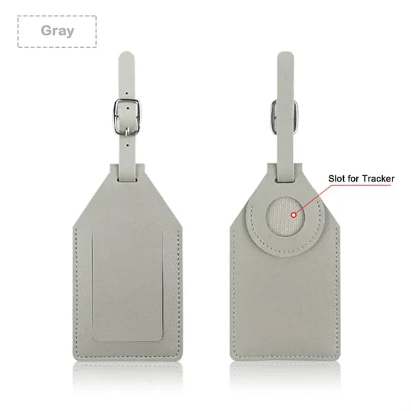 Premium PU Leather Luggage Tags with Tracker Slot