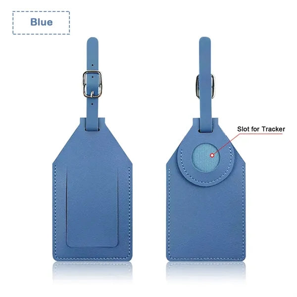 Premium PU Leather Luggage Tags with Tracker Slot