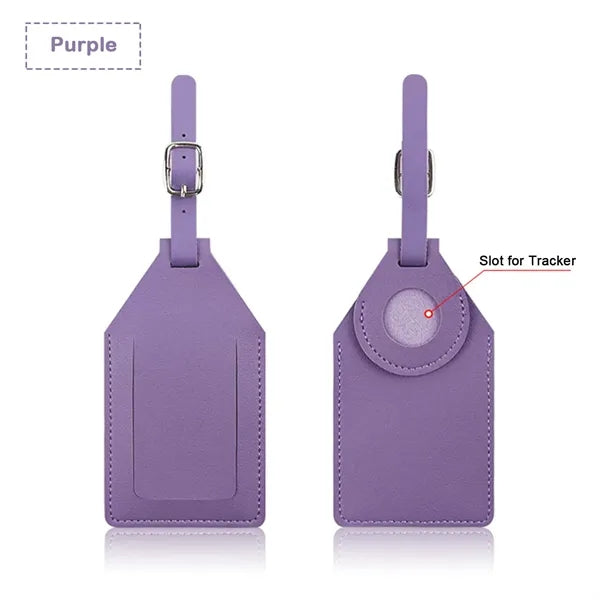 Premium PU Leather Luggage Tags with Tracker Slot