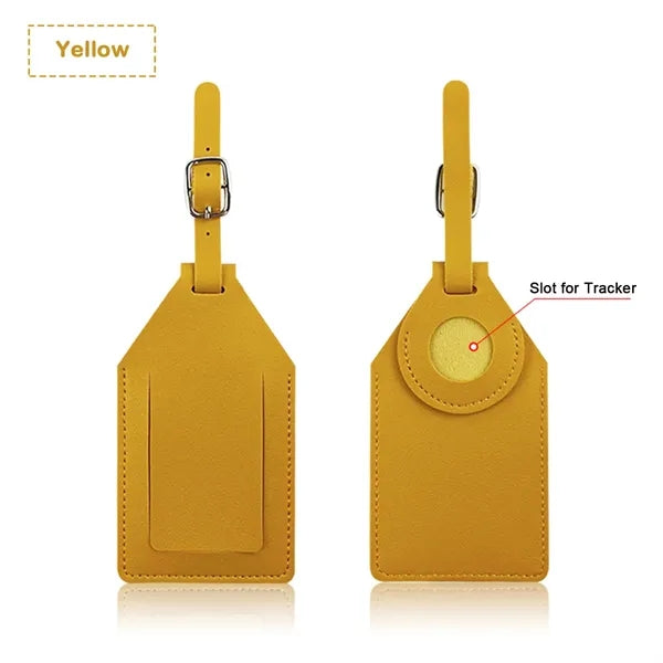 Premium PU Leather Luggage Tags with Tracker Slot