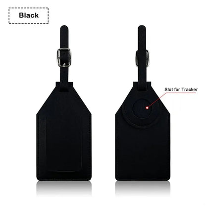 Premium PU Leather Luggage Tags with Tracker Slot