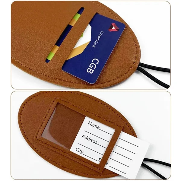 Elastic Cord PU Leather Luggage Tags