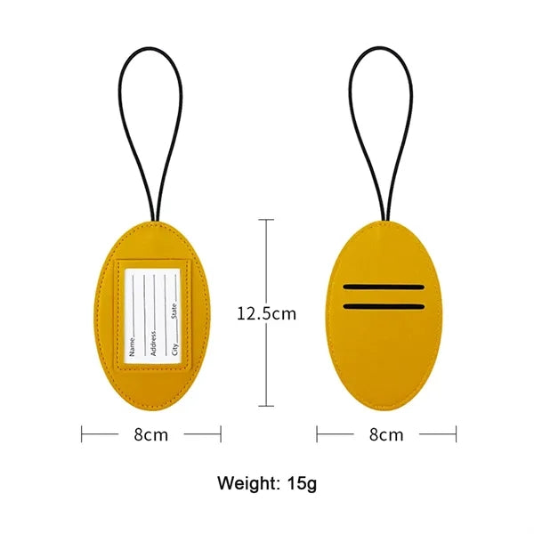 Elastic Cord PU Leather Luggage Tags
