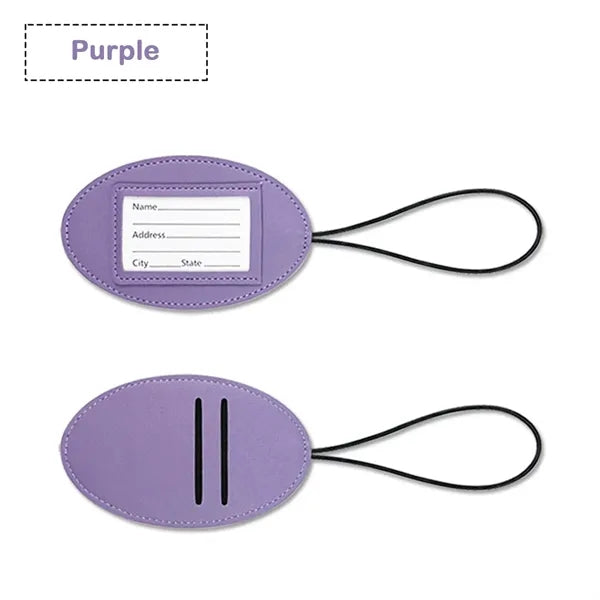 Elastic Cord PU Leather Luggage Tags