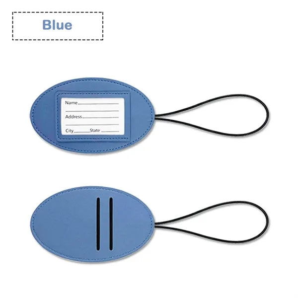 Elastic Cord PU Leather Luggage Tags