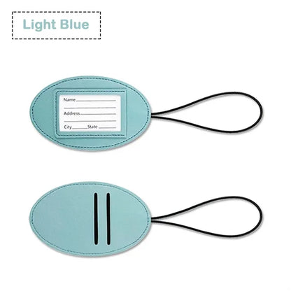 Elastic Cord PU Leather Luggage Tags