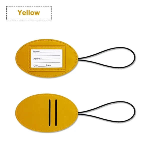 Elastic Cord PU Leather Luggage Tags
