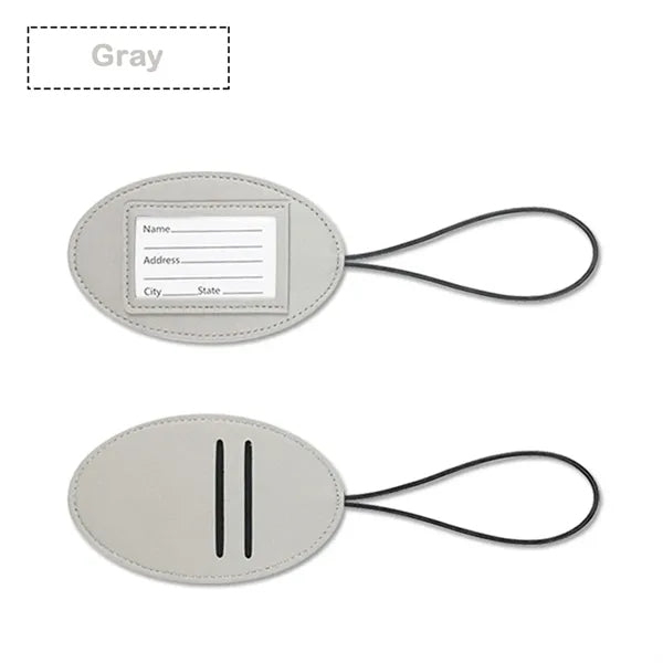 Elastic Cord PU Leather Luggage Tags