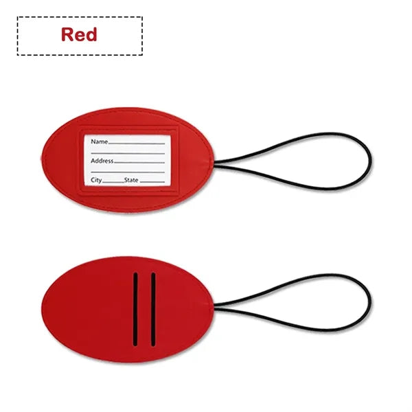 Elastic Cord PU Leather Luggage Tags