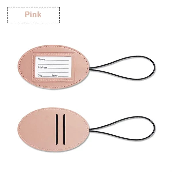 Elastic Cord PU Leather Luggage Tags