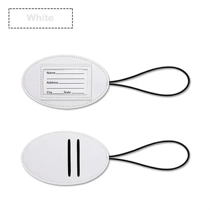 Elastic Cord PU Leather Luggage Tags