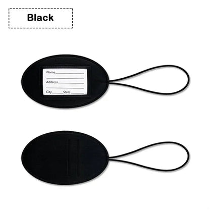 Elastic Cord PU Leather Luggage Tags