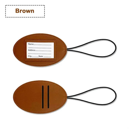 Elastic Cord PU Leather Luggage Tags
