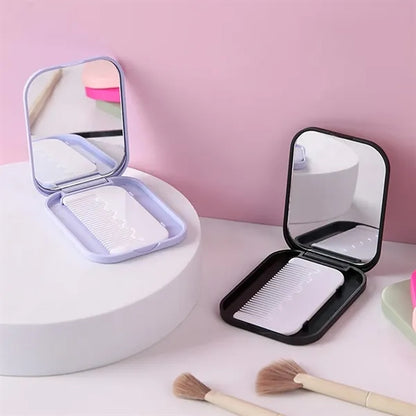 Compact Travel Mirror with Comb