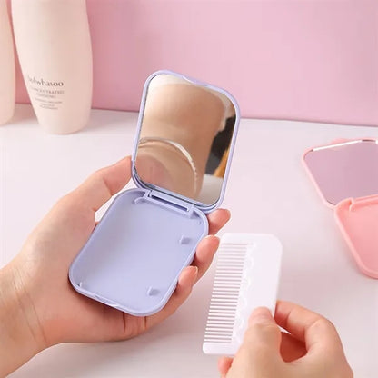 Compact Travel Mirror with Comb
