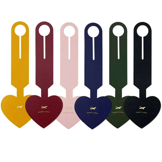 Heart-Shaped PU Leather Luggage Tag