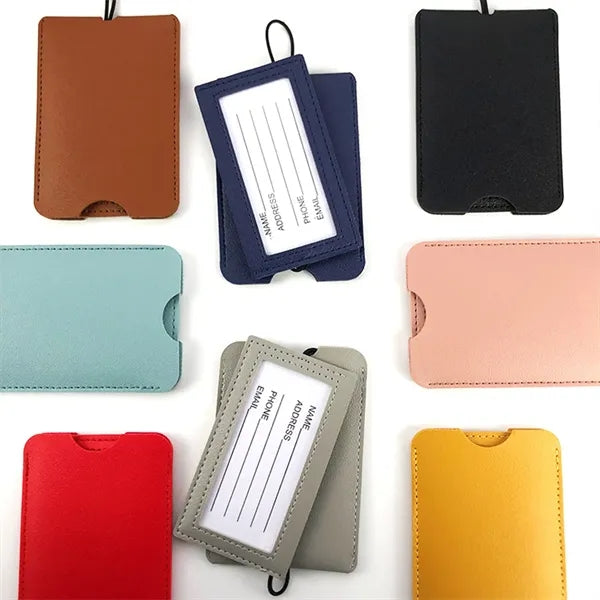 Leather Luggage Tag with Strap