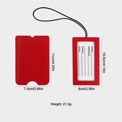 Leather Luggage Tag with Strap