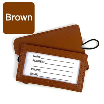 Leather Luggage Tag with Strap