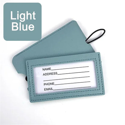 Leather Luggage Tag with Strap