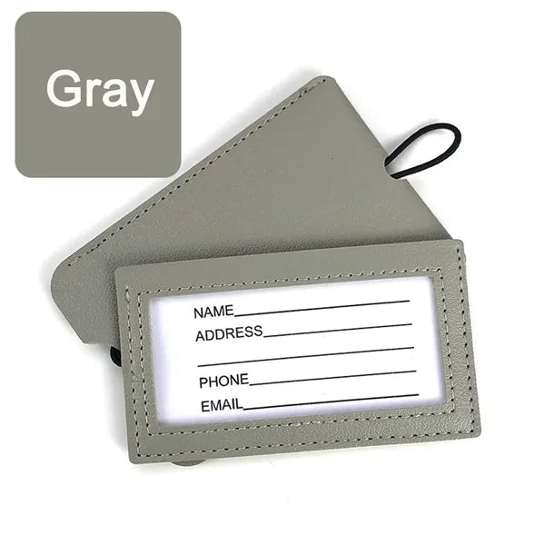Leather Luggage Tag with Strap