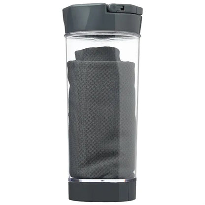 2-in-1 Cool Down Sports Kits Bottle w/ Towel & Phone Holder