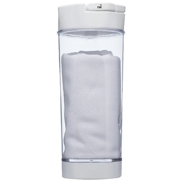 2-in-1 Cool Down Sports Kits Bottle w/ Towel & Phone Holder