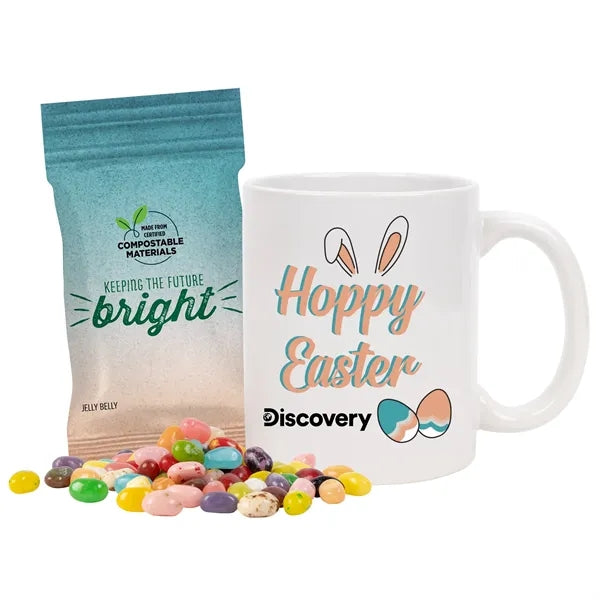 Mug set with Jelly Belly in Compostable Digibag