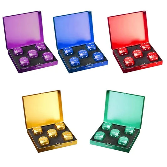 5Pcs Metal Dice Game Set with Container